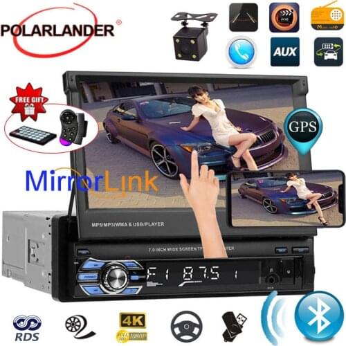 7" Touch Screen Autoradio Stereo USB/AUX/SD Head Unit radio cassette player Bluetooth GPS Mirror Link Car Radio 1DIN auto tapes
