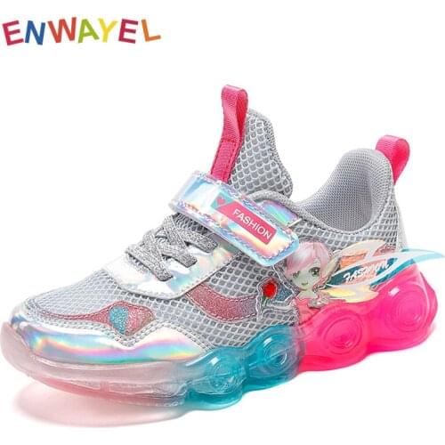 ENWAYEL Mesh Breathable Wing Sport Sneakers Kids Shoes For Girls 2021 Running Children Child Casual Students School Footwear
