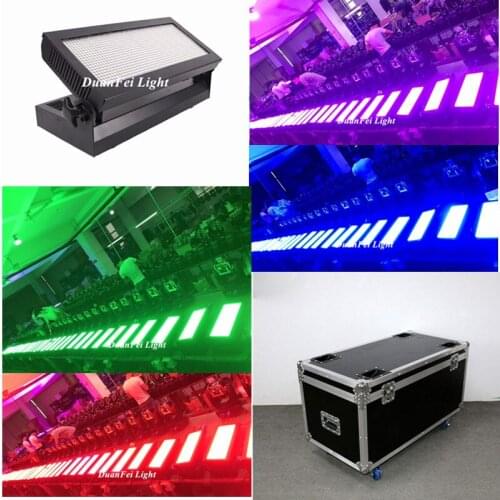 Flightcase) 6pcs led wall washer rgb stage strobe flashing led light 1080 smd rgb strobe light for ktv club party