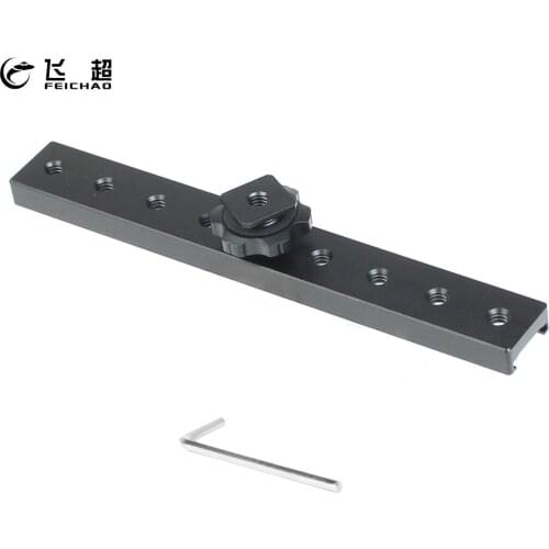 FEICHAO 18cm Aluminum Alloy Camera Hot Shoe Extension Rail Bracket Bar for Flash LED Photo Video Light Microphone Mic Vlog Live