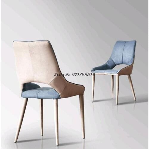 Italian dining chair modern minimalist home blue dining table chair individual designer dressing and makeup chair soft cloth fab
