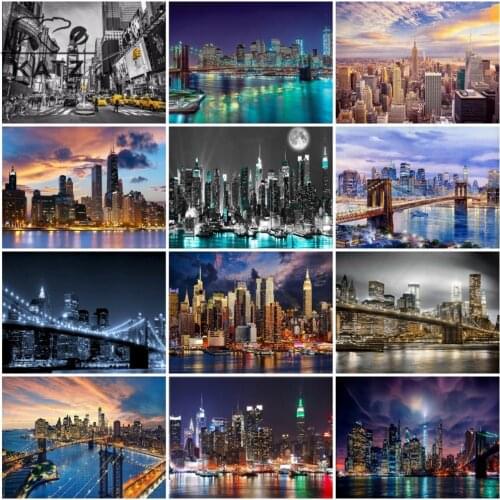 London City Night View Diamond Painting Landscape Embroidery Crossing Diy Diamond Mosaic Art Gift Cross Stitch Home Decoration