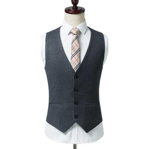 Spring Autumn Slimming Stripped Suit Vest Men Formal Stage Office Wedding Vest Dress Waistcoat Casual England Retro British 6XL