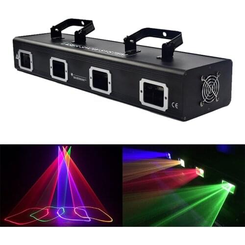 Dmx RGBW 4 Lens Line Spotlight Laser Projector Effect Bar Stage Lights Bright Beam Scanning Commercial Lighting For Disco Party