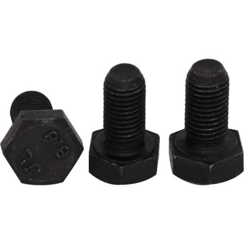 M8 M8*1*16/20/25/30 M8x1x16/20/25/30 8.8 Grade Black Carbon Steel 1mm Pitch Full Fine Thread Bolt External Hex Hexagon Screw