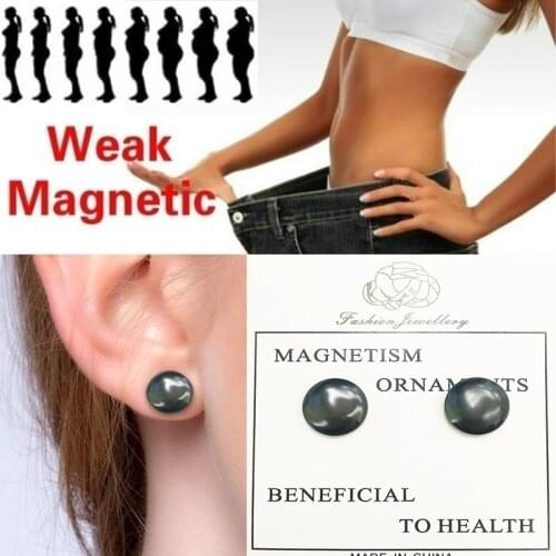 1 Pair Magnetic Slimming Earrings Lose Weight Body Relaxation Massage Slim Ear Studs Patch Health Jewelry Girls Women Best Gift