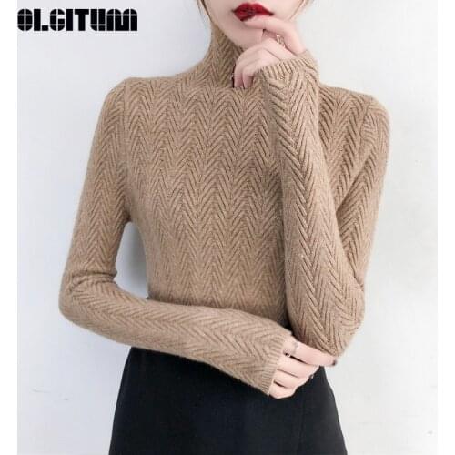 Underwear Women Autumn and Winter 2020 New Sweater Slim Long Sleeve Tight Knitted Bottom Shirt Thickening Tops Female