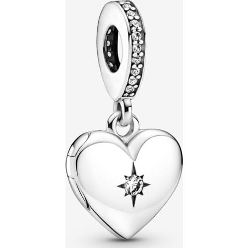 2021 New Autumn Charm 100% 925 Sterling Silver Openable Heart Locket Dangle Charms Fit Bracelets And Necklace DIY Accessories