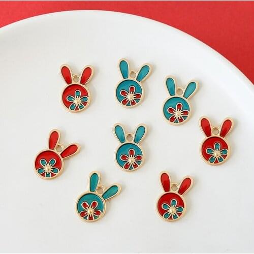 New style 50pcs/lot flowers core cartoon rabbits heads shape alloy floating locket charms diy jewelry earring/garment accessory