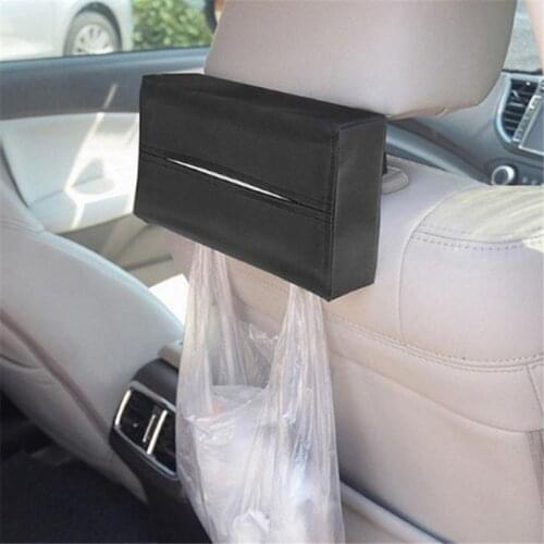 New Universal Car Sun Visor Tissue Box Holder PU Leather Tissue Box Cover Case For Paper Auto Organizer Accessories