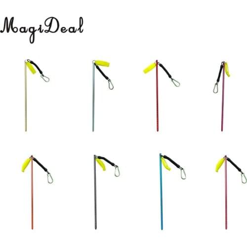 Scuba Snorkeling Diving Colorful Aluminium Alloy Lobster Stick Pointer Rod with Whistle for Water Sports Freediving Pool Access