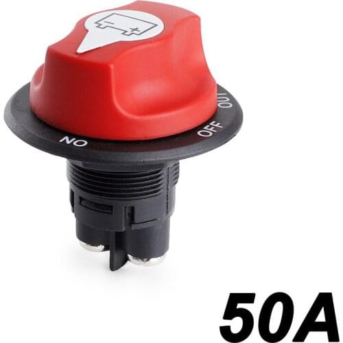 50A Car Battery Switch Rotary Power-off Leakage Protection Short Disconnecter Power Isolator for Auto Motorcycle Truck Boat