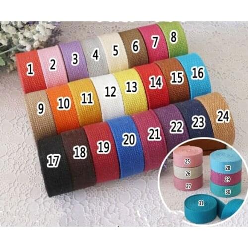 18MM Width Thick Plain Color polyester cotton canvas Webbing Ribbon bag Belt Strap Garments crafts Accessories