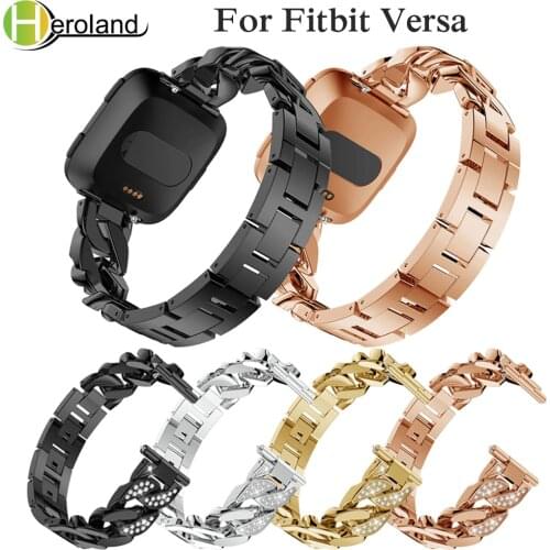 Wrist Band for Fitbit Versa lite Accessories alloy bracelet Replace WatchBands Smart band Strap Luxury Denim chain with diamonds