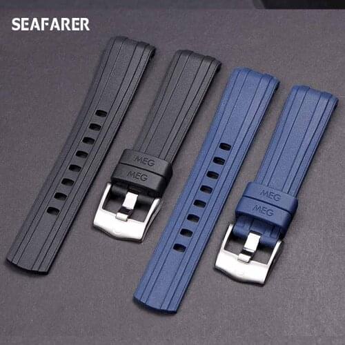 Fluororubber Watchband 20mm Silicone Rubber Bracelet For Omega Seiko Longines Rolex Watches Band Brand Sport Watch Strap