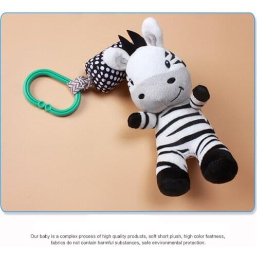Cute Cartoon Black And White Zebra Baby Rattle Toys Animals Bed Bell And Stroller Hang Boutique Car Hanging
