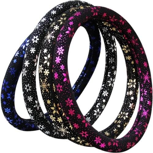 Girl Snowflakes Car Steering Wheel Cover For 37 - 38 CM 14.5"-15" M Size Universal Steering-Wheel Auto Braid on Car Accessories