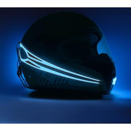 Nuoxintr Motorcycle Helmet Light Strip Waterproof LED EL Cold Light Night Riding Signal Luminous Modified Light Helmet Sticker