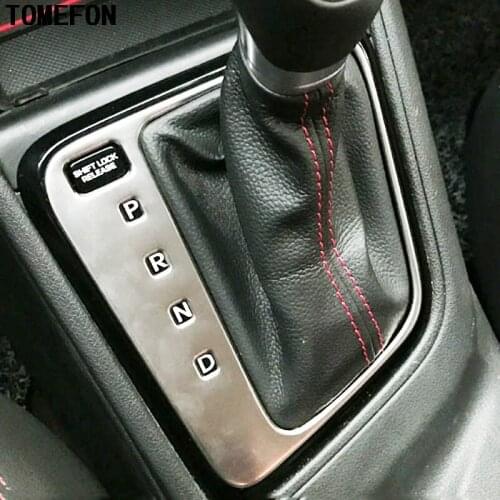 TOMEFON For Hyundai Solaris 2 Interior Accessory 2017 Gears Cover Panel Decorative Frame Stainless Steel Chrome Car-styling