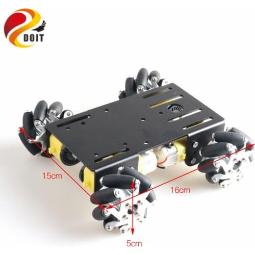 SZDOIT 50mm McNamms Omnidirectional Wheel Smart Tank Car Chassis Kit 4WD Metal Robot TT Motor DIY For Arduino Education Toy