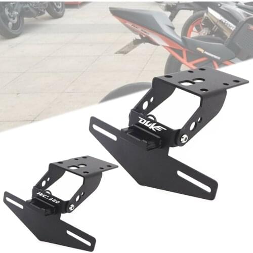 Rear Adjustable License Number Plate Frame Holder Bracket Tail Tidy Fender with Led Light For KTM RC 390 RC390 DUKE390 DUKE 390