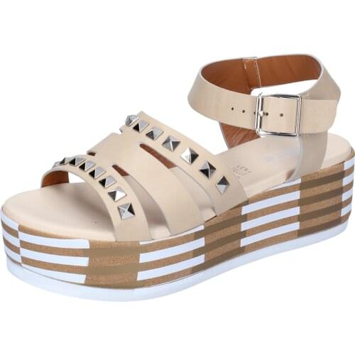 TREDYS sandals women synthetic leather beige