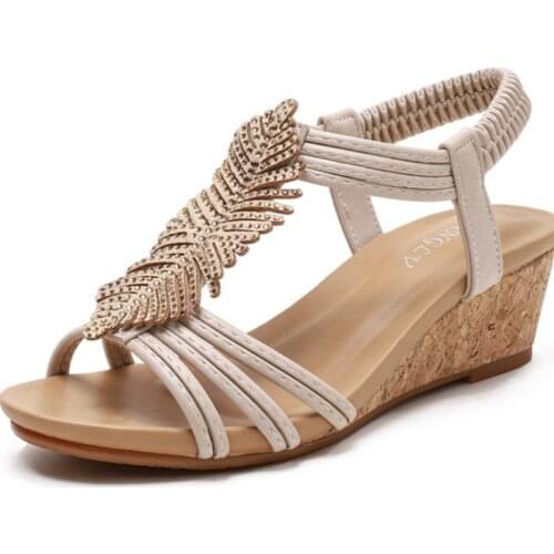 2021 Roma Sandals Female Summer Casual Womens Shoes Fashion Wedge Sandals Slip On Open Toe Sandalias Plus Size 36-42 WSH4007