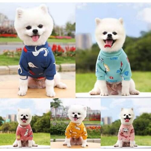 A 15 Styles Small Dog Hoodie Print Coat Winter Warm Pet Clothes for Chihuahua Shih Tzu Sweatshirt Puppy Cat Pug Dog Clothing
