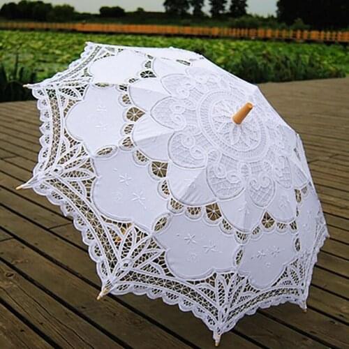 Handmade Umbrellas for Bridesmaid Wedding Decoration Lace Umbrella Christmas Decoration 2019 Newest Arrivel