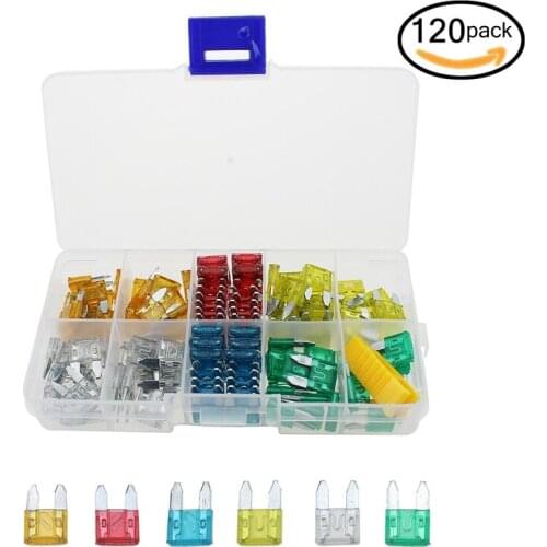 1 Box 1 Set 120Pcs car fuse 5A 10A 15A 20A 25A 30A Ampere (with box clip classification) automatic blade fuse set for Car Truck
