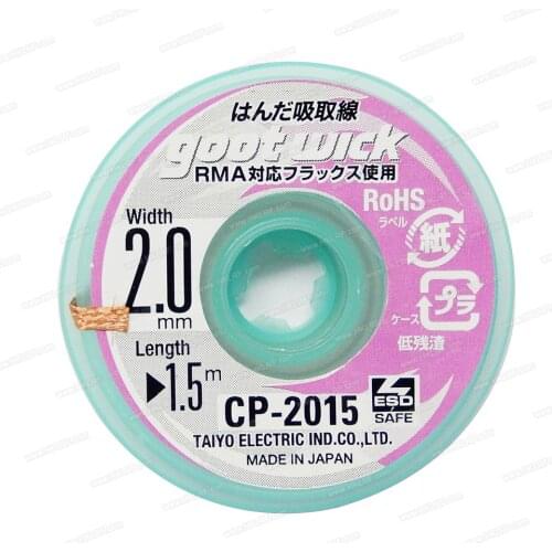 10Pcs 1.5M Desoldering Wire GOOT Wick CP-2015 CP-2515 CP-2515 ispenser Tin Suction Wire Braid For Precision PCB RMA Tin Remover