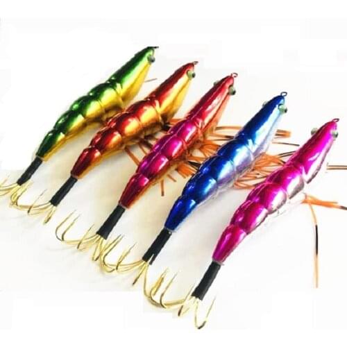 20Pcs Hard Fishing Lure Squid Jig Hook Shrimp Octopus Cuttlefish Fishing Bait Fishing Tackle