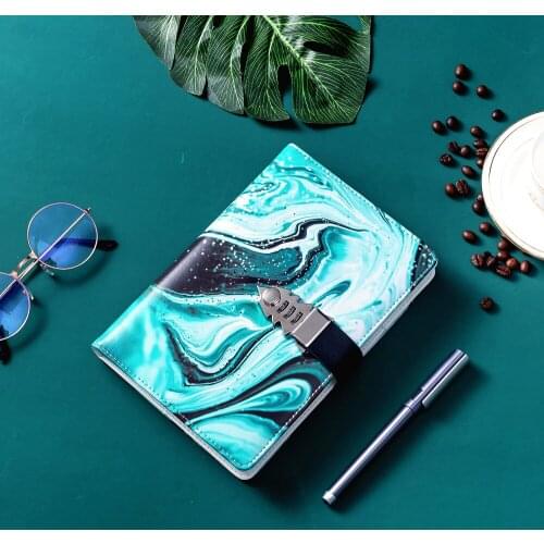 215*150mm Chinese Style Color Printing Code Notebook Diary Lock Thick Handbook Girl Stationery Exquisite Gift Password Notepad