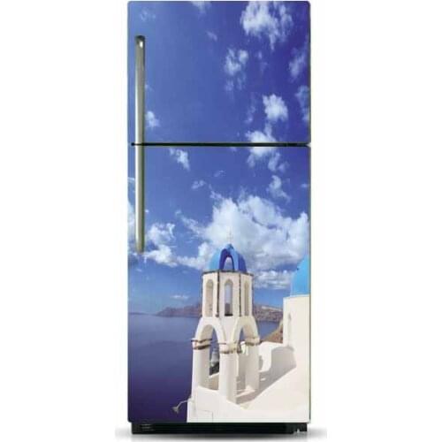3D Dishwasher Refrigerator Freeze Door Sticker Greece Scenery Art Fridge Door Cover Wallpaper Kitchen Accessories