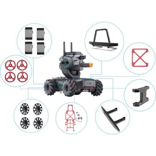 8 in 1Kit Front Rear Bumper Crashproof Bar Protective Wheel Connector Special Fender Front Axle X Arm for DJI RoboMaster S1