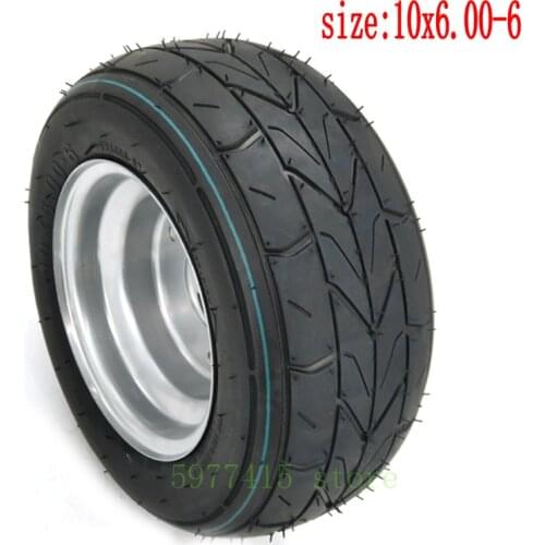 Electric scooter Size 10x6.00-6 Inch Tire Tubeless 3-hole Hub Vacuum Street Tire For DIY Drift Kart Wing Parts