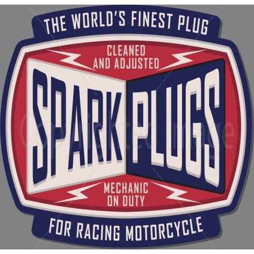 RACING MOTORCYCLE SPARK PLUGS METAL TIN SIGN POSTER WALL PLAQUE