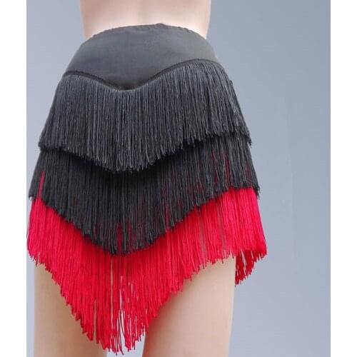 Hot! Milk Silk Latin Dance Skirt Sexy Tassel Latin Dance Skirt For Women Latin Dance Exercise Skirts Women Dance Skirts 8 Colors