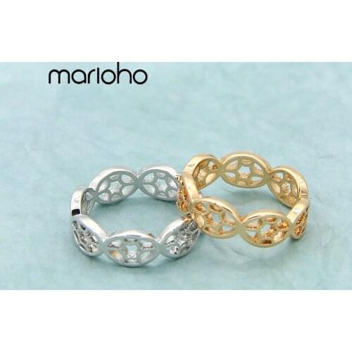 Exquisite Curved Gold Color Hollow Opening Finger Ring Vintage Metal Adjustable Geometric Ring Simple Jewelry Party Women