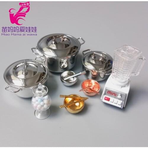 Doll miniature food play large, medium and small soup pot rice cooker special simulation stainless steel soup pot