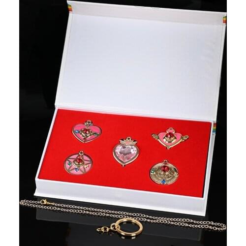 Cute Anime Sailor Moon Cosplay Necklace Sailor Venus Jupiter Mercury Mars Uranus Pendants Girl Accessories Props Jewelry Figure