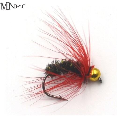 MNFT 10PCS Or 6PCS 11# Golden Bead Red Wings Nymphs Dry Hook Fly Fishing Salmon Lure Three Packaging Options