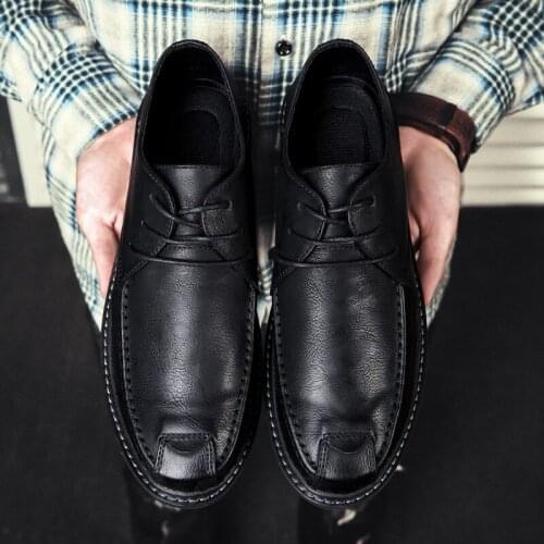 2021 New Leather Men Shoes Fashion Waterproof Oxford Shoes Man Breathable Sneakers British Style Flats Autumn Casual Shoes