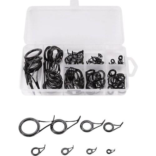 75Pcs Fishing Rod Guides Ceramics Bait Casting Rod Guides Rings Guide Repair Kit Spinning Pole Accessories