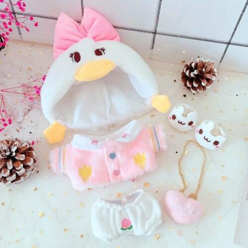 20cm Baby Doll Outfit Plush Dolls Clothes Lovely include Hat+clothes +shoes Toy Dolls Accessories for Korea Kpop EXO idol Dolls