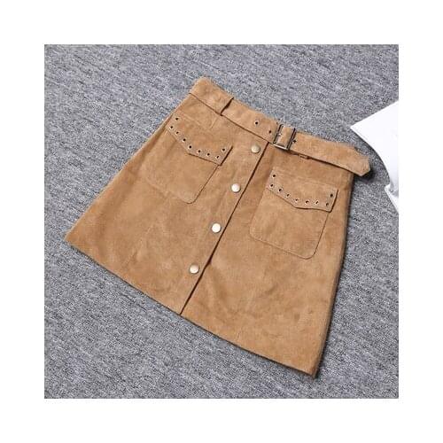 2019 New Fashion Genuine Real Sheep Leather Skirt J16