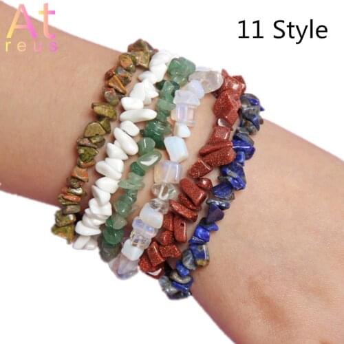 New Yoga Chakra Charm Natural Stone Gravel Bracelet for Women Men Couple Bracelet Wholesale Gift Jewelry Lobster Clasp Adjustabl