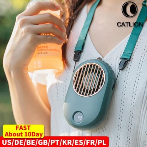 Mini USB Portable Fan Neck Fan Neckband With Rechargeable Battery Small Desk Fans handheld Air Cooler Conditioner for Room
