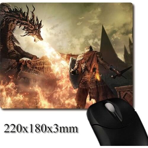 Fire Dragon Battle Scene of DS3 CG printed Heavy weaving anti-slip rubber pad office mouse pad Coaster Party favor 220x180x3mm