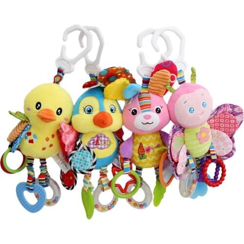 Happy Monkey Kid Baby Crib Cot Pram Hanging Rattles Stroller&Car Seat Toy Aniaml Ringing Stuffed Plush Animals Baby Toy Gifts